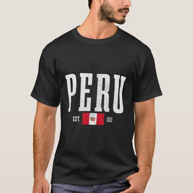 Camiseta Peru Est 1821 Bandeira Peruana Roots Pride Peru (Frente)