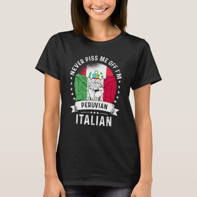 Camiseta Peru Flag Italy Grown Humor Citizen Pride (Frente)