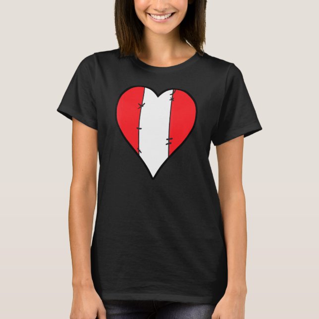Camiseta Peru Heart Peruvian Flag (Frente)
