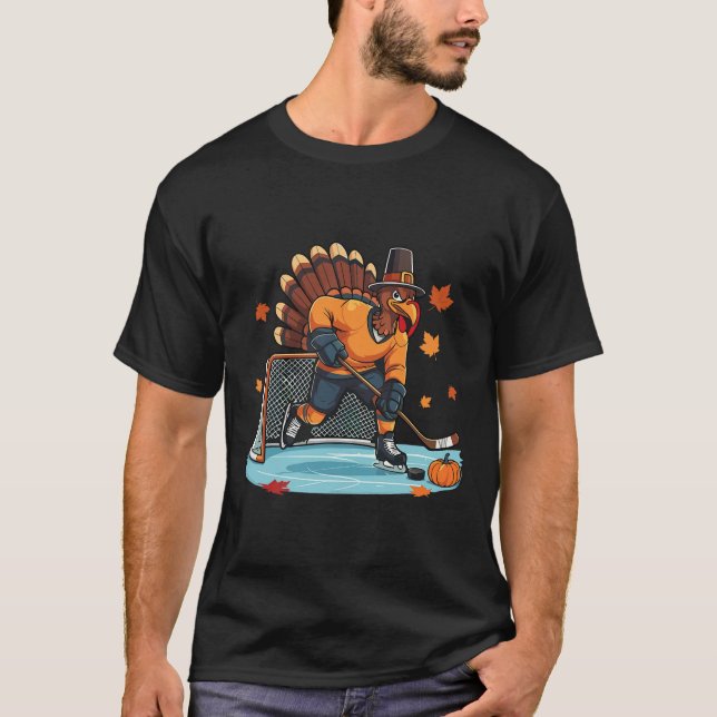 Camiseta Peru jogando hóquei no gelo no Dia de Ação de Graç (Frente)