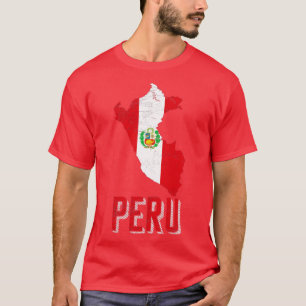 Camiseta Peru: Mapa de bandeira peruana