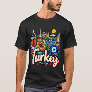 Camiseta Peru não, Arte de Viagem Turquia Desenhada à Mão M