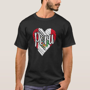 Camiseta Peru para homens Sinalizador cardíaco peruano para