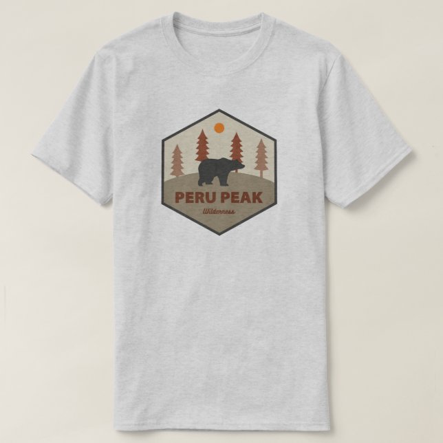 Camiseta Peru Peak Wilderness Vermont Urso (Frente do Design)
