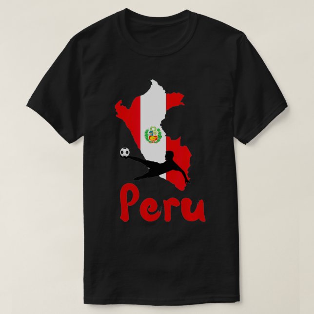 Camiseta Peru Peruvian Flag Soccer Fan  (Frente do Design)