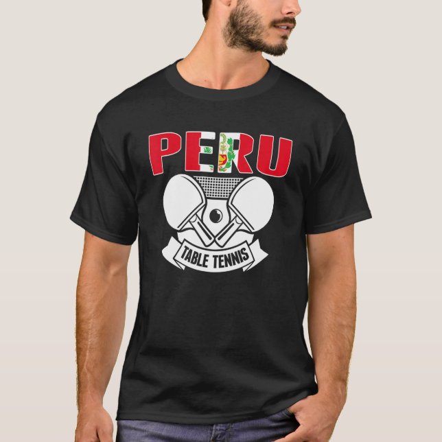 Camiseta Peru Ping Pong - Mesa da equipe de apoio do Peru (Frente)