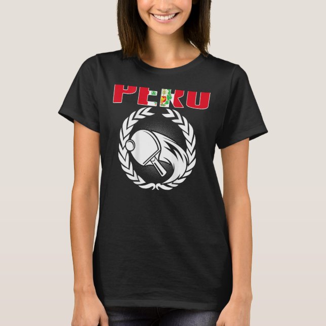 Camiseta Peru Ping Pong - Mesa da equipe de apoio do Peru (Frente)