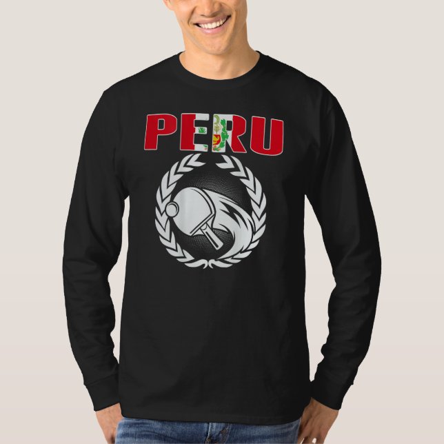 Camiseta Peru Ping Pong   Peruvian Table Tennis Team Suppor (Frente)