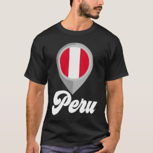 Camiseta PERU Sinalizador PIN I Love PERU Viagem