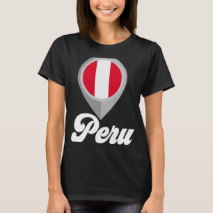 Camiseta PERU Sinalizador PIN I Love PERU Viagem