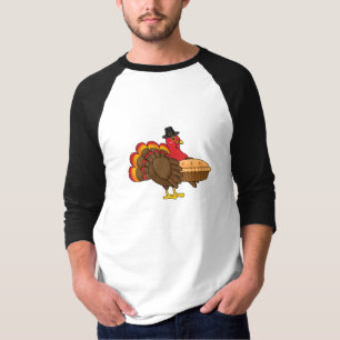 Camiseta Peru Turco Fofo com Torta de Abóbora de Ação de Gr