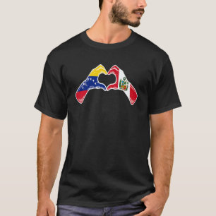 Camiseta Peru Venezuela Bandeira Peruana Venezuelana Coraçã