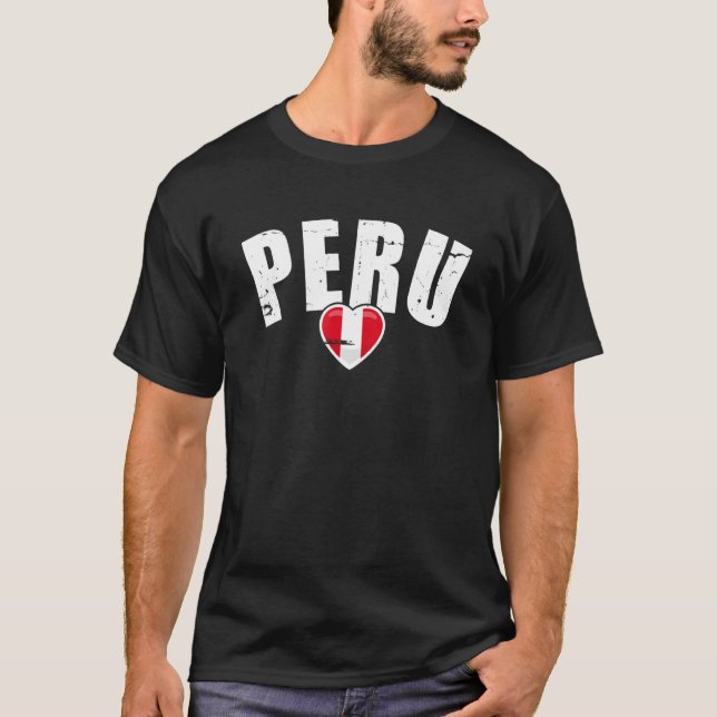 Camiseta Peru: Vintage Bandeira 1 (Frente)