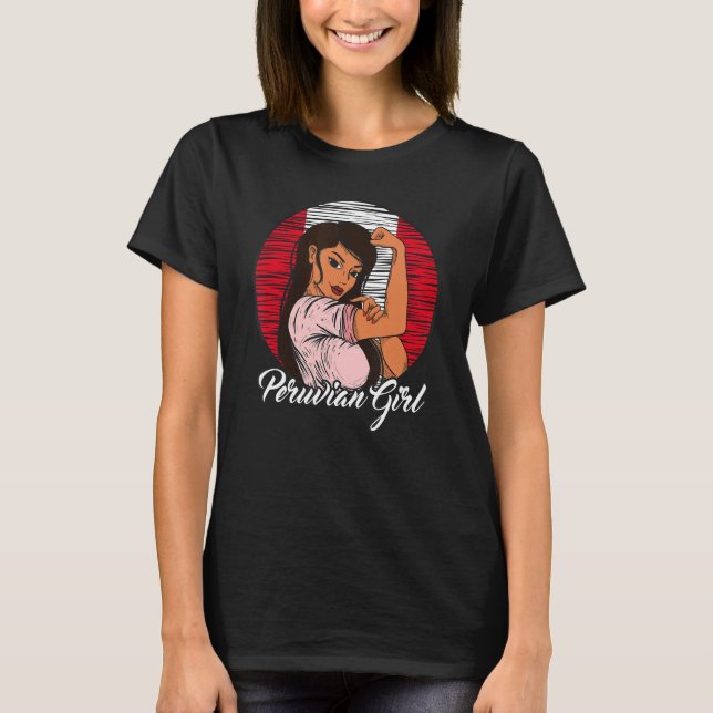 Camiseta Peruana Flag Peru Peruana Girl (Frente)