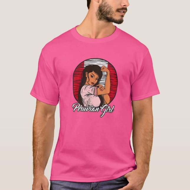 Camiseta Peruana Flag Peru Peruana Girl (Frente)