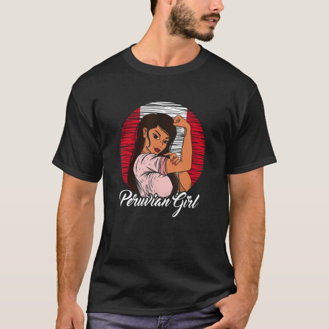 Camiseta Peruana Flag Peru Peruana Girl (Frente)
