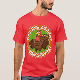 Camiseta Perus Contra o Dia de Ação de Graças Vegano