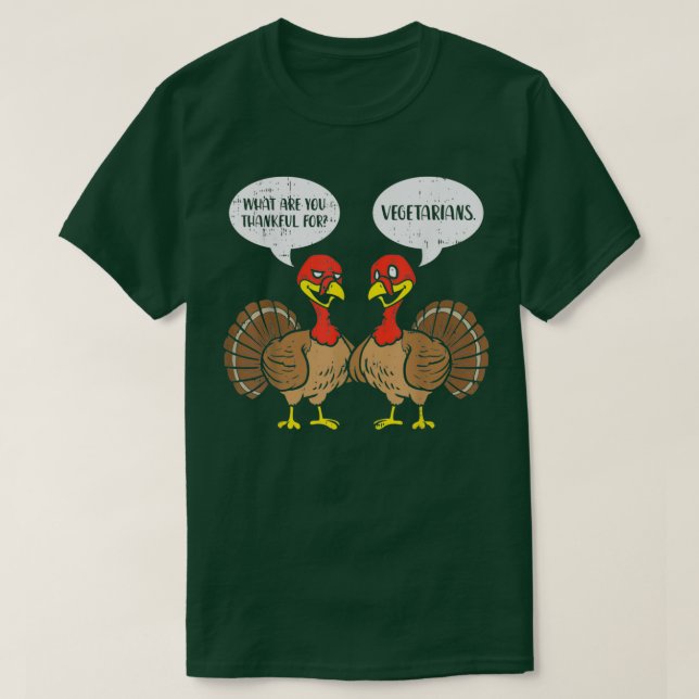 Camiseta Perus Falando com Vegetarianos Agradecidos Ação de (Frente do Design)