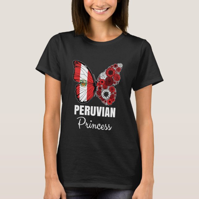 Camiseta Peruvian Princess Butterfly Roots Perú Pride Peru  (Frente)