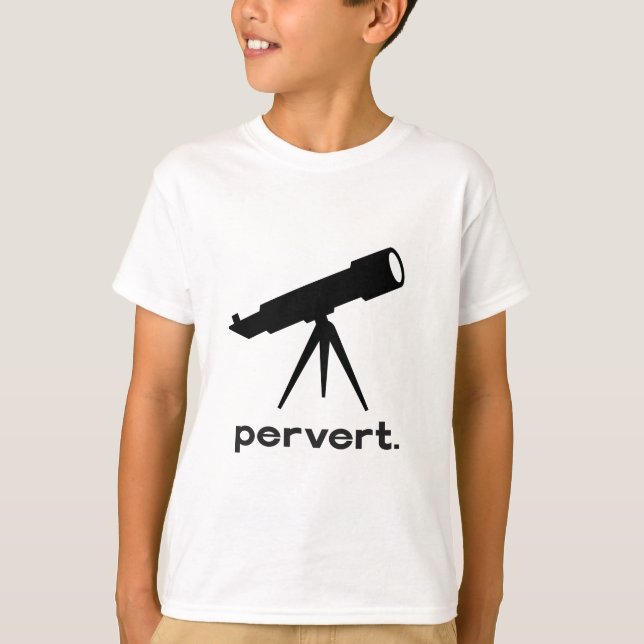 Camiseta Pervertido com Telescópio Paródia Divertida Humor (Frente)