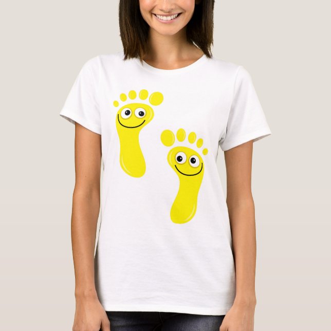 Camiseta Pés amarelos felizes (Frente)