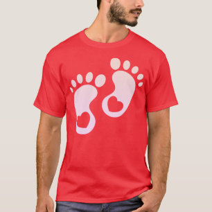 Camiseta Pés de Bebê Recém-Nascido Presentes para Gestantes