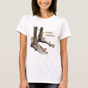 Camiseta Pés de Esqueleto Fúngico Vintage Podólogo