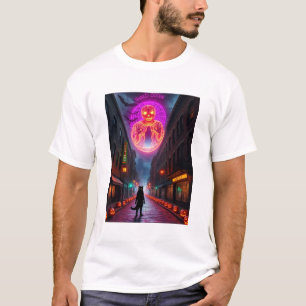 Camiseta **Pesadelo Neon de Halloween**