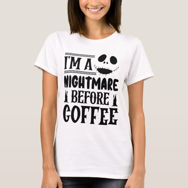 Camiseta "Pesadelos Antes do Café" Ofertas Inadequadas (Frente)