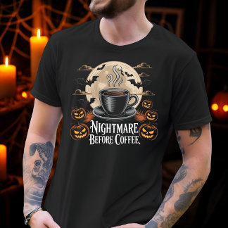 Camiseta Pesadelos Antes Do Café Sedar De Café De Outono
