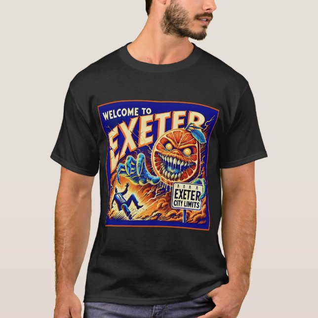 CAMISETA PESADELOS EXETRES VÊM EM LARANJA. (Frente)