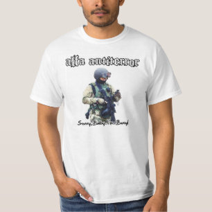 Camiseta Pesaroso ANTITERROR do ALFA ", bebê. .i am