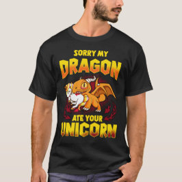Camiseta Pesaroso meu dragão comeu seu unicórnio