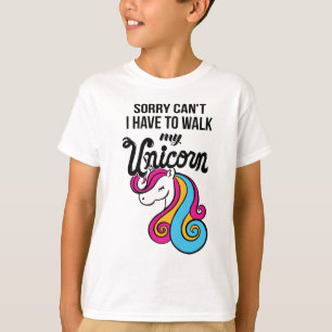Camiseta Pesaroso não posso eu ter que andar meu unicórni