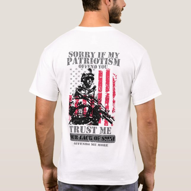 Camiseta Pesaroso se meu patriotismo o ofende (Verso)