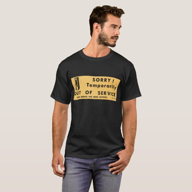 Camiseta Pesaroso! T-shirt temporariamente fora de serviço (Frente Completa)