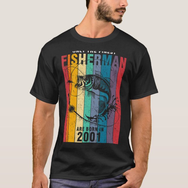 Camiseta Pesca 2001 aniversário de 21 anos 96 Anos (Frente)