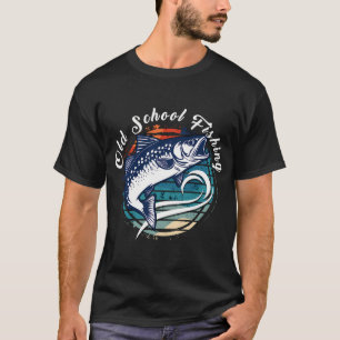 Camiseta Pesca à Antiga - Design Vintage de Truta Saltando