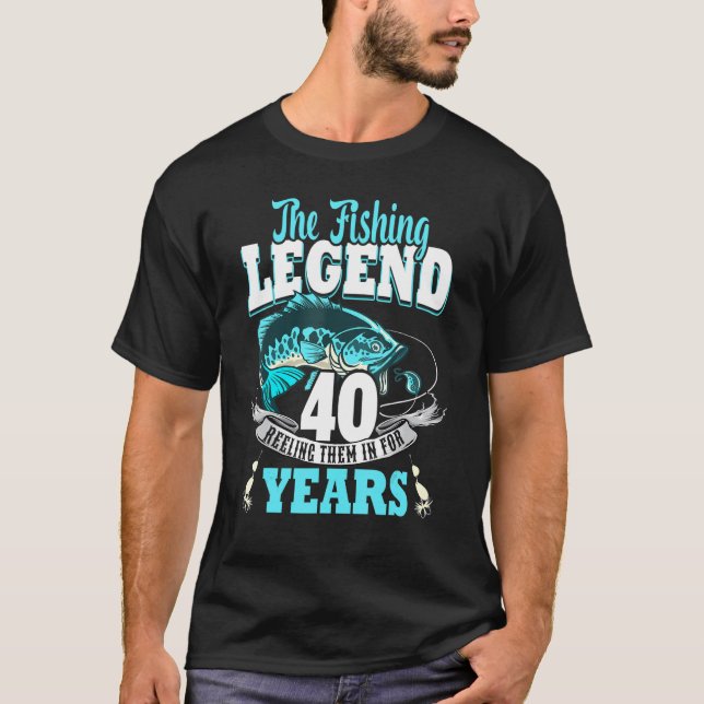 Camiseta Pesca aniversário de 40 anos 40 anos 1983 2 (Frente)