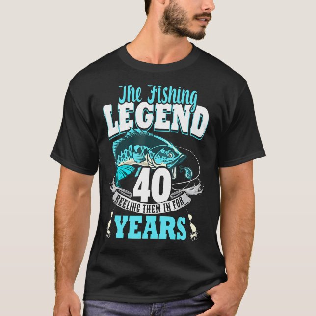 Camiseta Pesca aniversário de 40 anos 40 anos 1983 2 (Frente)