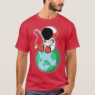 Camiseta Pesca Astronauta Em T-Shirt Com Prêmio Da Terra