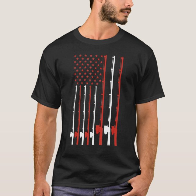 Camiseta Pesca - Bandeira Americana (Frente)
