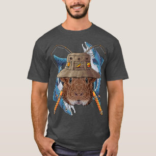 Camiseta Pesca com a Guiné-Porco ao ar livre Pescador Cuja