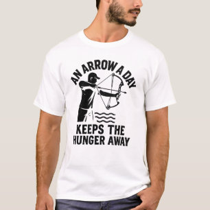 Camiseta Pesca com Arco Uma Flecha por Dia Mantém a Fome