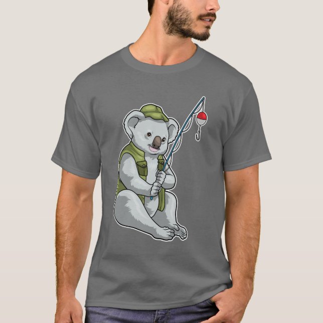 Camiseta Pesca com canas de pesca de Koala (Frente)