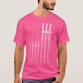 Camiseta Pesca com canas Patriótica Americana Arvore L