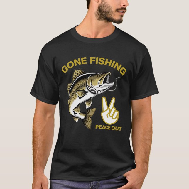 Camiseta PESCA COM DESCANSO (Dourado) (Frente)