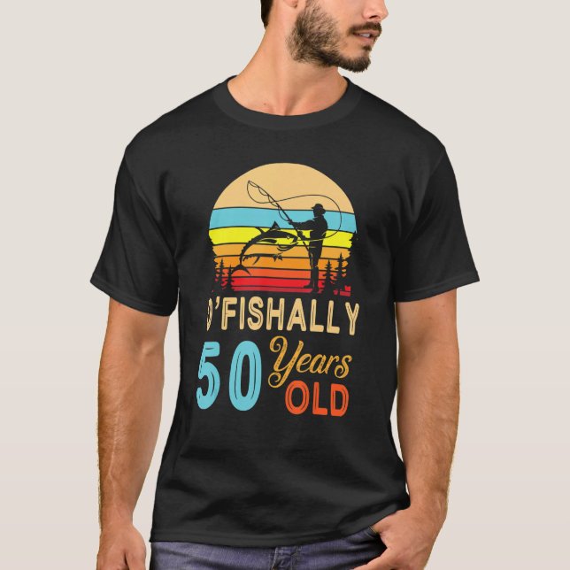 Camiseta Pesca com Fisher O'fishally, 50 anos, parto (Frente)