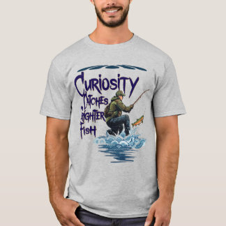 Camiseta Pesca com isca artificial "A Curiosidade Pega Peix