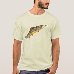 Camiseta Pesca com mosca da truta de Brown